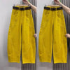 Large Size 4XL Autum Winter Trousers Women Corduroy Straight Leg Pants Retro Ladies Loose Wide-leg Pantalons