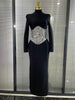 Sparkly Crystals Women Long Sleeve Sexy Bodycon Long Bandage Dress Evening Party Elegant Red Carpet Birthday Outfit