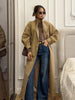 Elegant Minimal Trench Coat Sophisticated Office Commute Loose Long Maxi Overcoats Ladies Autumn Daily Street Fall Outerwear