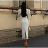 Urban Solid Women's Two Piece Set Elegant Puff Long Sleeve V Neck Blazer Mesh Suit Skirt Autumn Lady Outfit