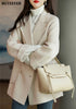 Stylish Long Sleeve Loose Pockets Women Woolen Jacket Autumn Winter Elegant Lapel Thick Female Jackets