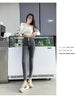 Women's High Waist Stretch Jeans Blue Black Gray and Versatile Multi-button Slim Denim Long Pants Female