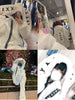 Winter Sweet Cute Kawaii Soft Thick Warm White Faux Fur Coat Women with Bunny Ears Cute Fluffy Jacket Hoodie