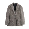 Elegant Plaid Stand Collar Jacket Shorts Set Women Full Sleeve Belted Buttons Blazer Suit Lady Commute Street Outfits