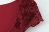 Women Sweet Flower Flocking Chic Bow Mini Dress Vintage Square Collar Sexy Slim Hip Wrap Dresses
