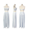 striped patchwork Women's Dress Set Strap Crop Tops and a-line long Maxi Skirts Suit Vacation Two 2 Piece Sets Outfits