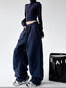 Polar Fleece Wide Leg Trousers for Women Oversize Style Loose Winter Thick Warm Sweatpants Y2K Vintage Thermal Pants