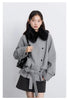 Women Korean Coat Loose Casual Woolen Single-sided Detachable Collar Female Overcoat Ladies Jacket Autumn Winter