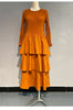 Spring Ruffled Lantern Sleeve Pleated Dress Atmospheric Design Sense Pleated Long Dresses Women's Clothing