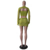 Women Sexy Dancing Dress Set Women's Beaded Knitted Sweater Three Piece Set Looking
