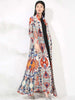 Niche Printed Windbreaker Women's Loose Oversized Long Sleeved Pleated Trench Cardigan Long Coat 2DB2481