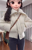 Autumn Winter Women Fake Two Pieces Padded Jacket Turn-down Collar Crop Down Jacket Korean Thick Parkas Outwears Designer