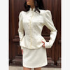 Solid Color Jacquard Glossy Satin Tops Women Chic Stand Collar Single Breasted Slim Fit Short Coats Lady Daily Outwear