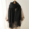 240x38cm Women's Cashmere Winter Scarf - Soft Warm Pashmina Wrap, Thick Long Shawl with Tassels, Elegant Poncho Blanket