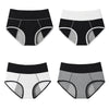 4Pcs Women's Panties High Waist Leak Proof Menstrual Pants Widen Period Underwear Physiological Cotton Plus Size Female Briefs