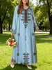 Middle Eastern Elegant Robe, Spring and Autumn Style, Plus-Size Women's Clothing, Ethnic Print, Stylish, Loose and Comfortable, Holiday Style