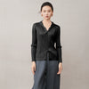 Casual Zipper Hooded Pleated Women's Jacket Spring Loose Solid Color Zipper Design Niche Cardigan Coat 2DB6163
