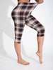 Women Minimalist Checkered Leggings Sports Yoga Pants Vacation Travel Outdoor Camping Cycling Tights Unique Capri Pants