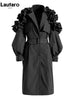 Spring Autumn Long Black Khaki Trench Coat for Women Belt Elegant Chic Stylish Designer Clothes Runway