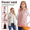 Women's Winter Smart Heated Vest, 11-Zone Heated Vest, USB-Powered Solid-Color Hooded Jacket, Casual, Sports, and Outdoor Warmth