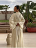 Boho Vacation Kaftan Dress For Women Long Sleeved Dress With Belt Elegant Conservative Gowns Women's Clothes