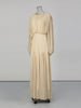 Solid Spliced Folds Minimalist Dresses for Women Round Neck Long Sleeves High Waist Elegant Dress Female Autumn