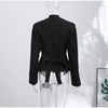 Chic Waist Cinched Women's Jacket Stand Collar Single Breasted Slim Blazer Coat Lady Spring Casual Slim Commute Outerwears