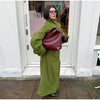 Women's High Stand Collar Double Breasted Woolen Overcoat Belted Waist Maxi Long Cuff Strap Loose Solid Coat Winter Urban Coats