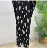 Balck Dot Printting Pleated Women's Dress V Collar Batwing Sleeve Mid-Length Mermaid Dresses 2DB6625