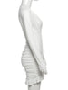 Chic Knot Dress Women V-Neck Long Sleeve Ruched Ruffled Hem Skinny Solid Elegant Birthday Simple Classic Mini Bodycon