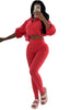 Street Women's Set Zipper Fly Crop Sweatshirt and Jogger Sweatpants Elegant Fall Sportwear Two 2-Piece Set Outfits