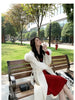 French Lazy Autumn Winter Hooded Double Faced Cashmere Coat Mid Length Real Fox Fur Collar Wool Warm Coat Women