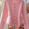 Korean Pink Temperament Knit Cardigan Sweater Women Autumn Winter Casual High-Quality Knitting Sweater Jacket Femme