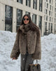 Modern Faux Fur Like Plush Jacket Autumn Winter Women's Warm Trench Coat Thicken Lady's Party Street Wear