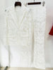 High Street Designer Runway Suit Set Women's Single Button Guipure Lace Sequined Blazer Pants Suit