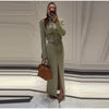 Casual Glossy Fitted Button‑Detail Jacket Skirt Set Lapel Collar Long‑Sleeve Autumn Women Outfit Warm Lady Two‑Piece Suit