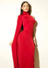 Split Turtleneck Sexy Maxi Dress Women Gown One-shoulder High Waist Bodycon Solid Club Party Long Dress Elegant