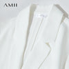 Minimalist Women's Blazer Mujer Autumn Solid Loose Seven-quarter Sleeve Lapel Button Commuter Suit Jacket 12512019
