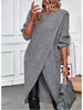 Womens Long Knitted Sweater Dress Autumn Winter Warm Fur Jumpers Casual Solid Loose Knit Midi Dress Lady Work Pullovers