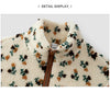 Jacket Women Winter Faux Lamb Wool Fleece Stand Collar Loose Patterned Retro Jacket Women'S Wear