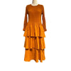 Spring Ruffled Lantern Sleeve Pleated Dress Atmospheric Design Sense Pleated Long Dresses Women's Clothing