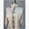 Women's Chic Waist-cinching Short Trench Coat Solid Long Sleeve Shoulder Pad Cropped Jackets Autumn Street Commute Outwear
