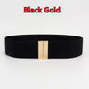 Women Elastic Band Wide Belts Simple Down Coat Waist Belt Female Buckle Black Strap Dress Decoration Accessories Ladies