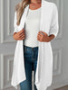 Europe and the United States Plus Size Women's Autumn Solid Color Long Sleeve Cardigan Coat Long Coat Women