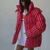 Printed Drawstring Oversized Pockets Puffer Suit Winter Women Warm Padded Coat Set Warm Casual Lady Cotton-Padded Outfit