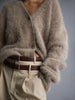 Women Knitted Thick Cashmere Wool Cardigan Chic V Neck Single Breasted Long Sleeve Sweater Fall Winter Coat Outwear