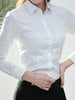 Spring Autumn black white shirt women's Korean version slim fit long sleeved workwear shirt professional dress formal top