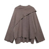 Mujer Cape Coat Women Scarf Collar Ponchos Women Shawl Long Sleeve Winter Woman Ponchos Cloak Knitted Cardigan for Women