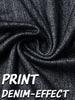 Women Faux Denim Print Flare Pants High Waist Stretch Bootcut Leggings Fake Jeans Bell Bottom Long Trousers