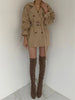 Autumn Winter Khaki Minimalist Women's Trench Coat Sashes Windbreaker Loose Flare Sleeve Double Breasted Trench